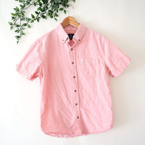 Ben Sherman Men's Pink Short Sleeve Button Front Shirt Size Medium